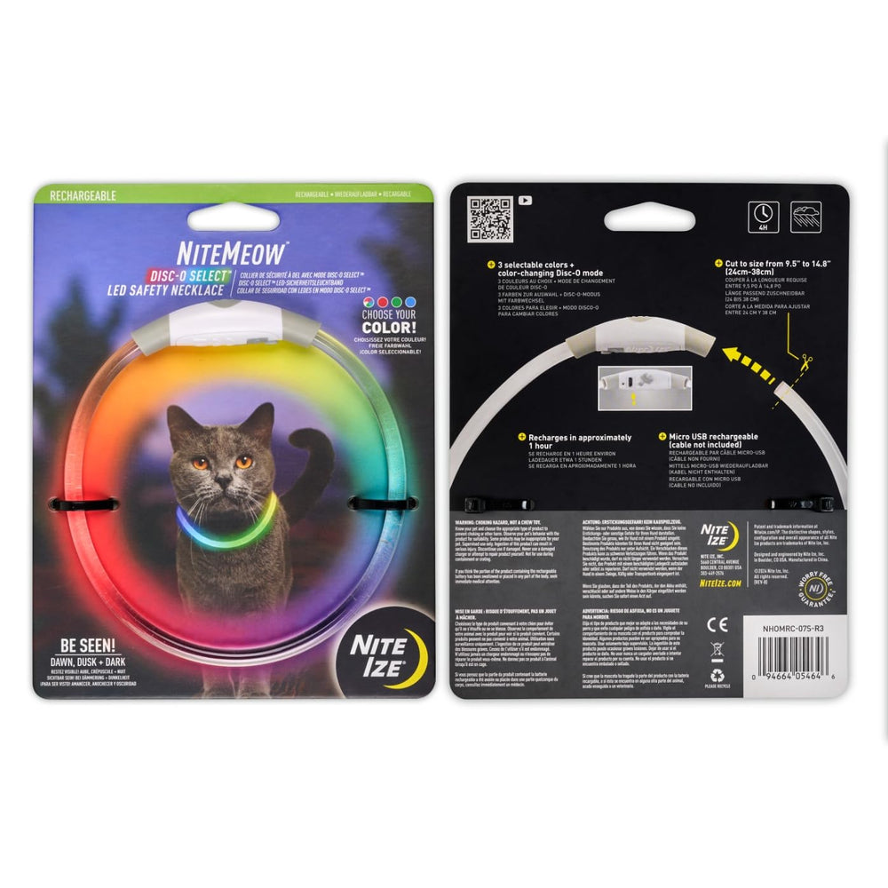 Nite Ize NiteMeow collares luminosos para gatos permiten visibilidad continua.