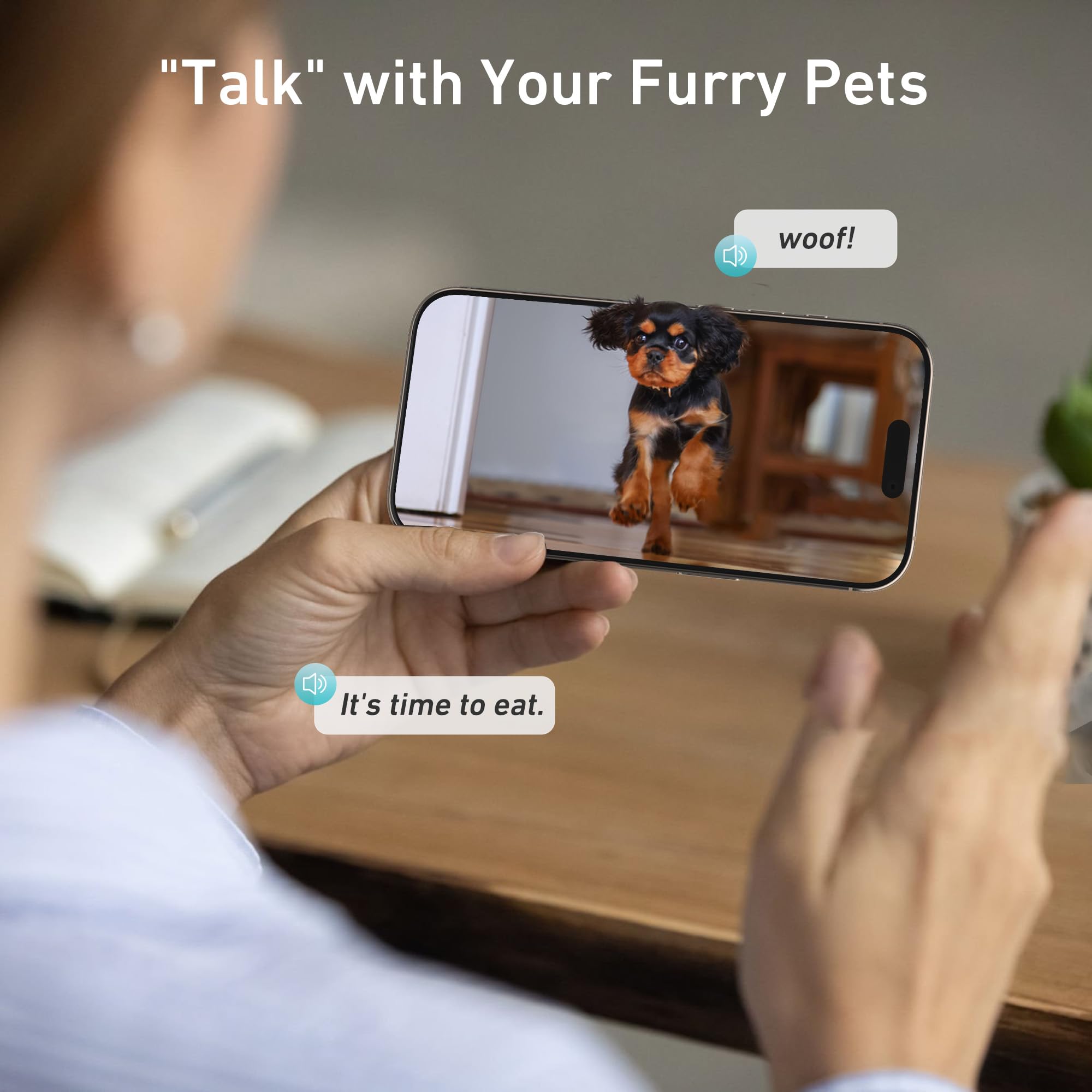 Nityers voz bidireccional para interactuar con tu mascota durante la comida.