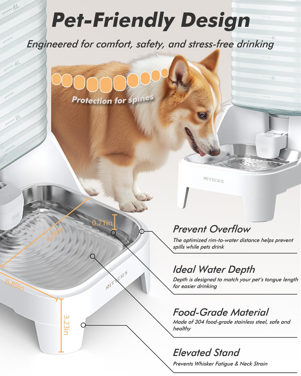 Nityers capacidad de 8L, ideal para varias mascotas