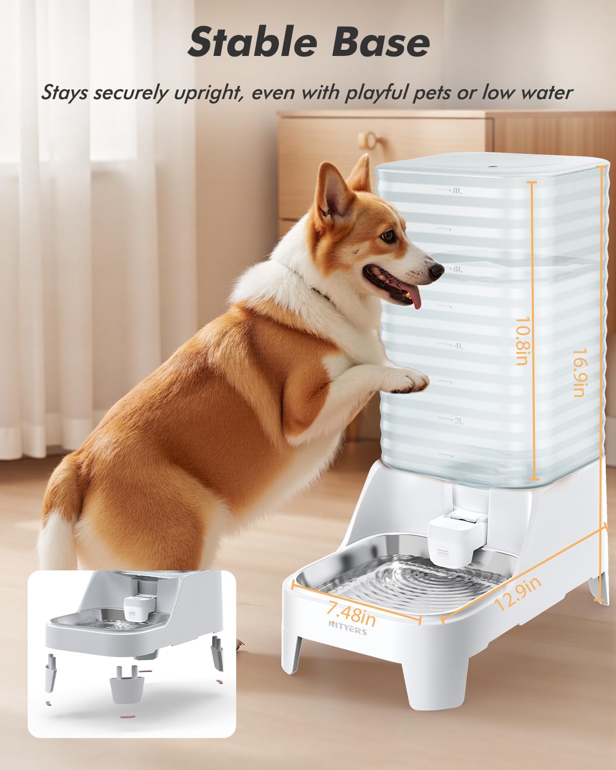 Nityers cuenco de acero inoxidable, duradero y libre de BPA