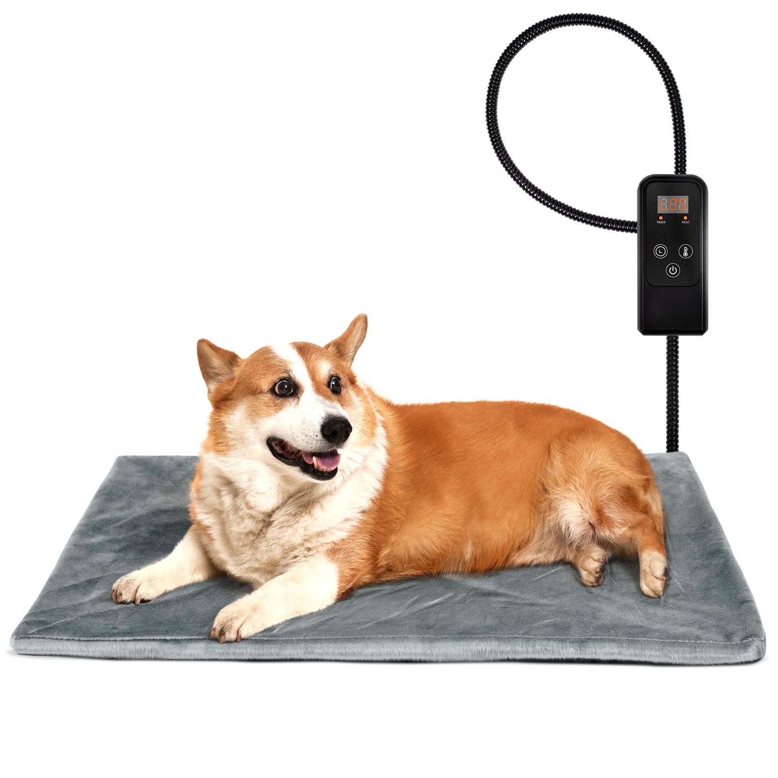 Almohadilla calefactora Niubya con ajuste de temperatura para perros y gatos, confort personalizable.