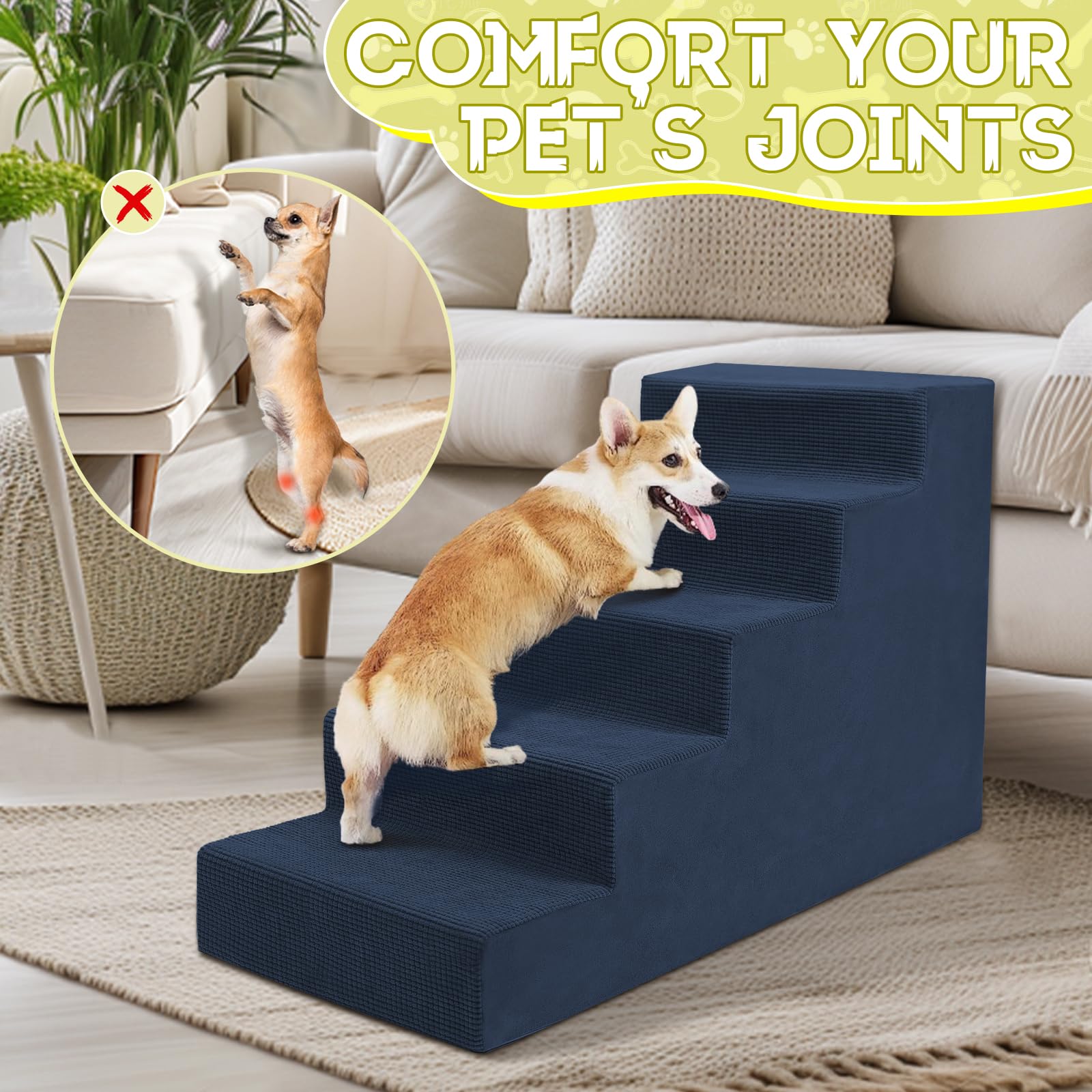 Diseño plegable Niubya: escalera que se guarda como cama para cachorros