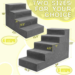 Niubya Escaleras para perros pequeños, vista lateral, estable para mascotas mayores.