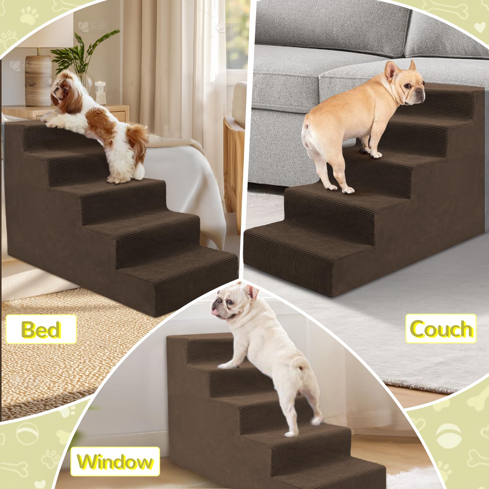 Niubya escalera con 4 y 5 peldaños, ideal para alturas distintas en casa.