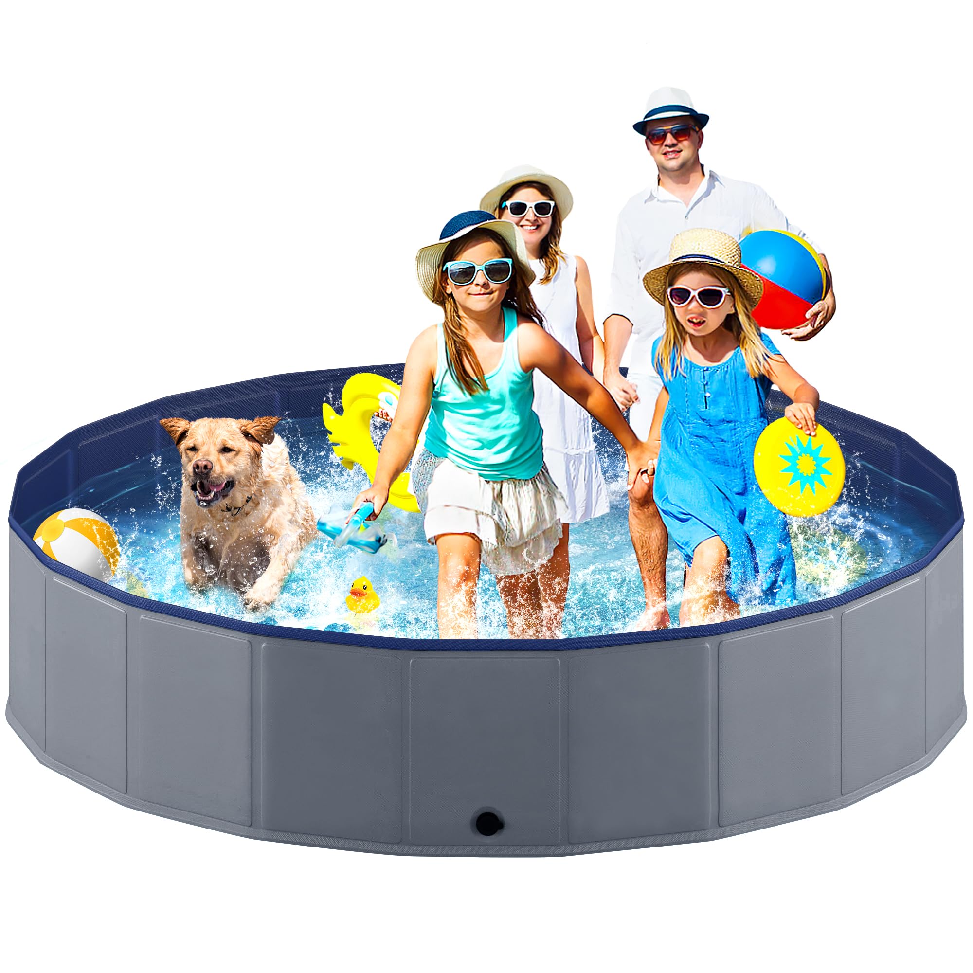 Niubya piscina para perros doblable: comodidad al aire libre y fácil almacenamiento.