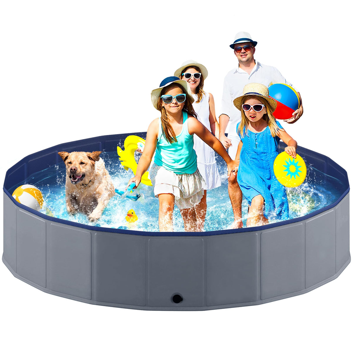 Niubya piscina para perros doblable: comodidad al aire libre y fácil almacenamiento.