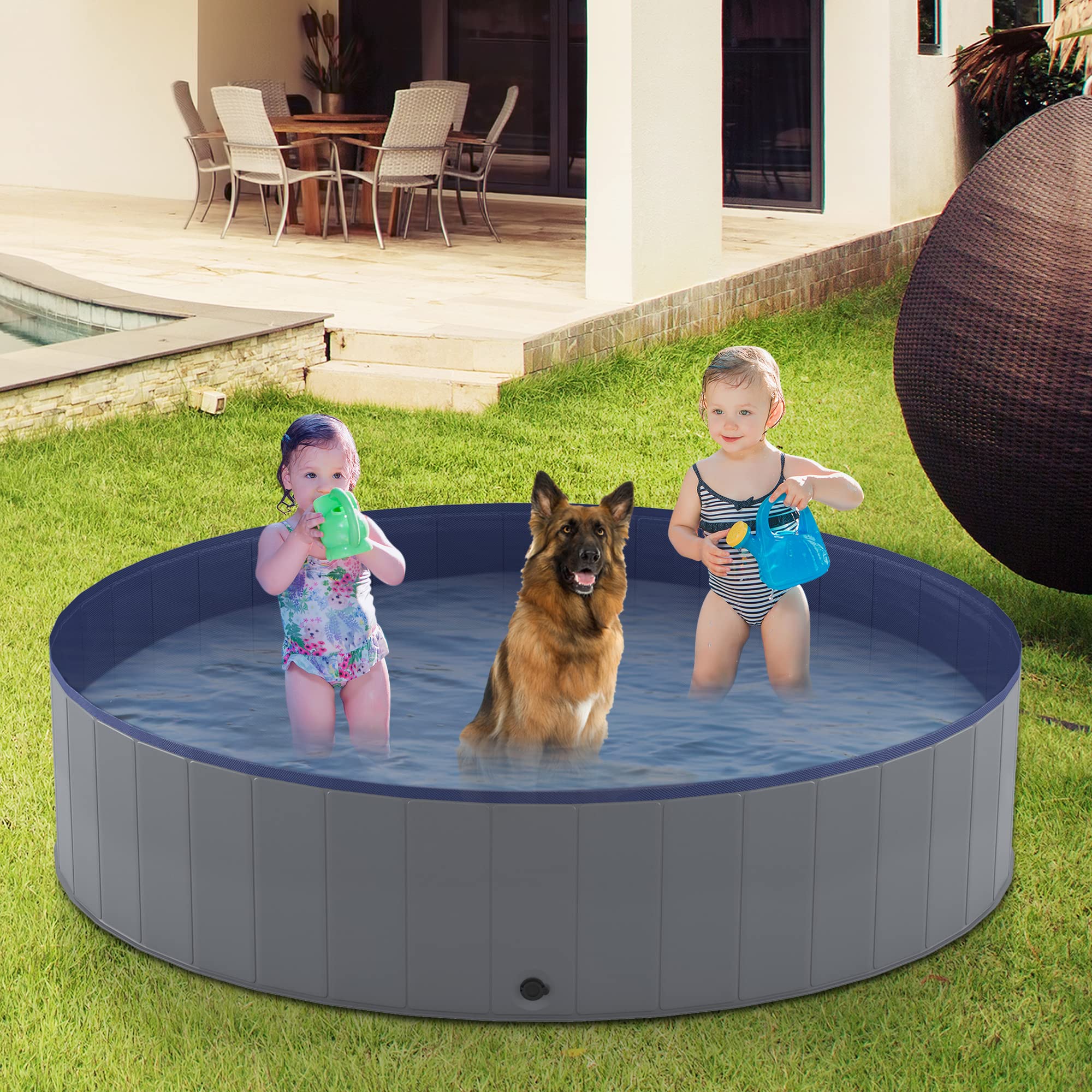 Niubya piscina de 72 pulgadas ofrece amplio espacio para jugar y refrescarse.