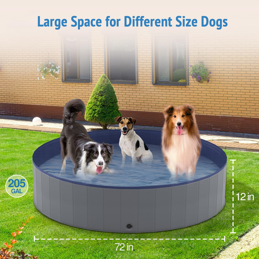 Niubya piscina para perros con drenaje lateral, vaciado rápido tras bañarse.