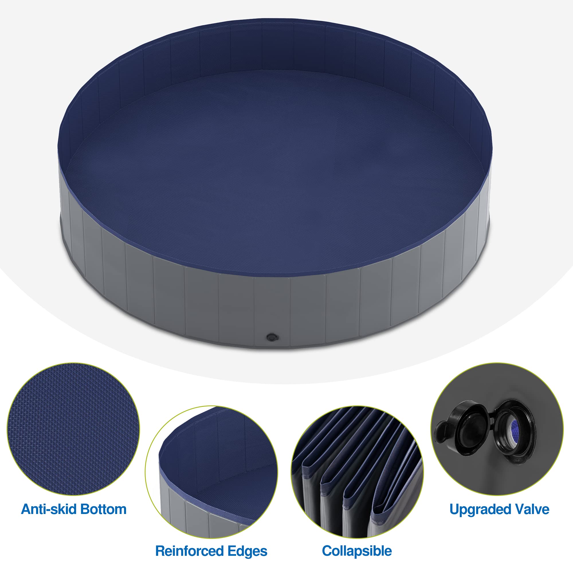 Niubya piscina para perros plegable en PVC resistente y duradero.