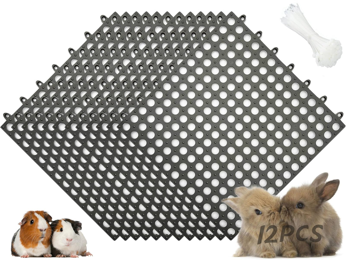 Almohadilla Niwaes para jaula de conejo 12x12 gris, suave y fácil de limpiar para las patas