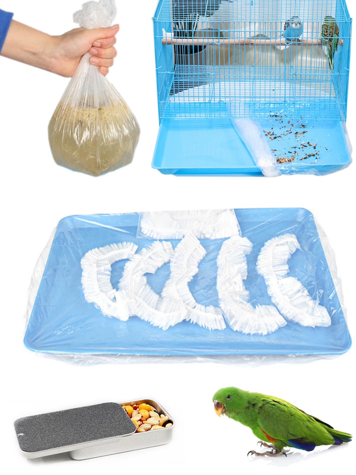 Niwaes liner para jaula de aves, transparente, facilita vigilar excrementos