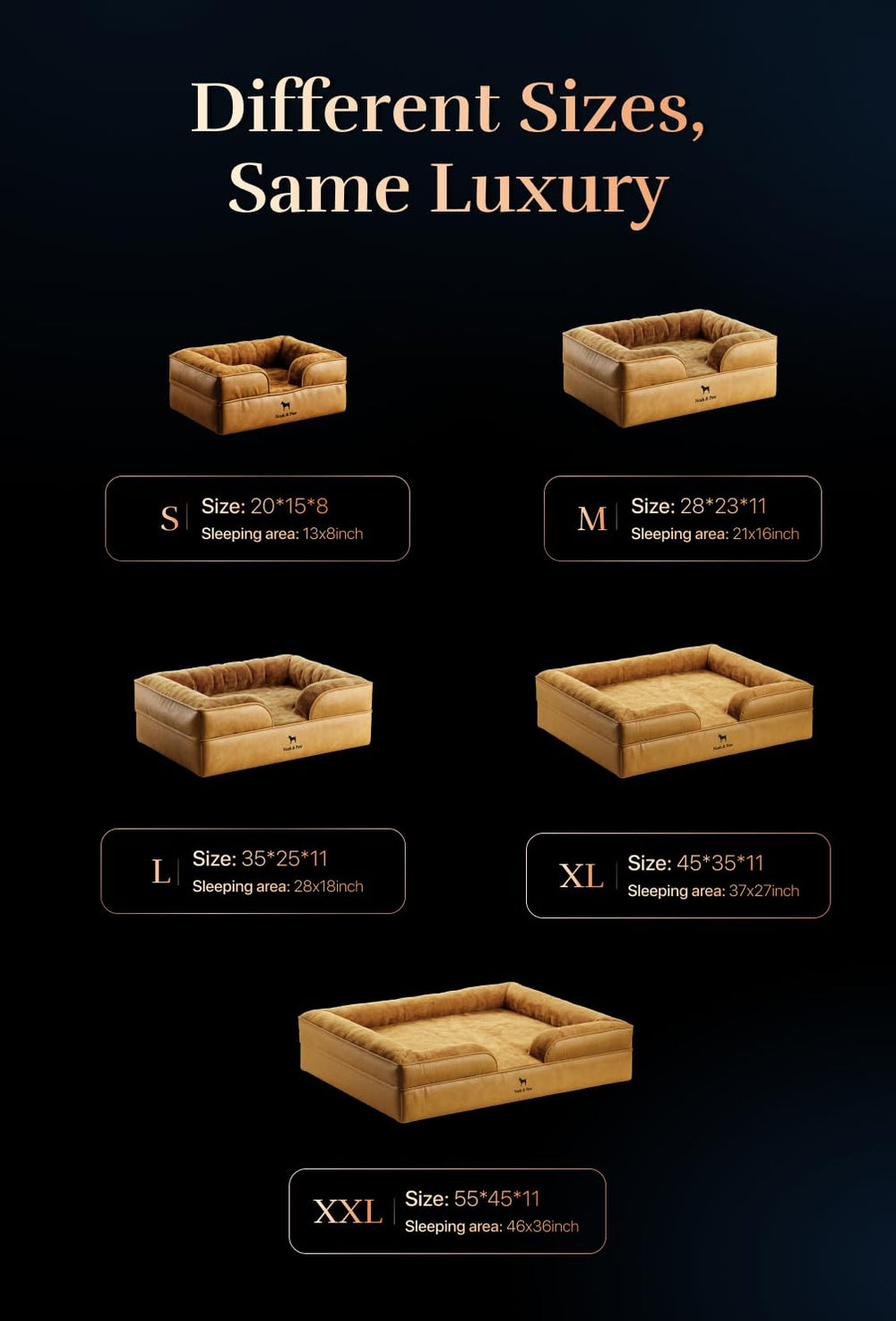 Cama NOAH & PAW con altura de 11 pulgadas para elevación estable.