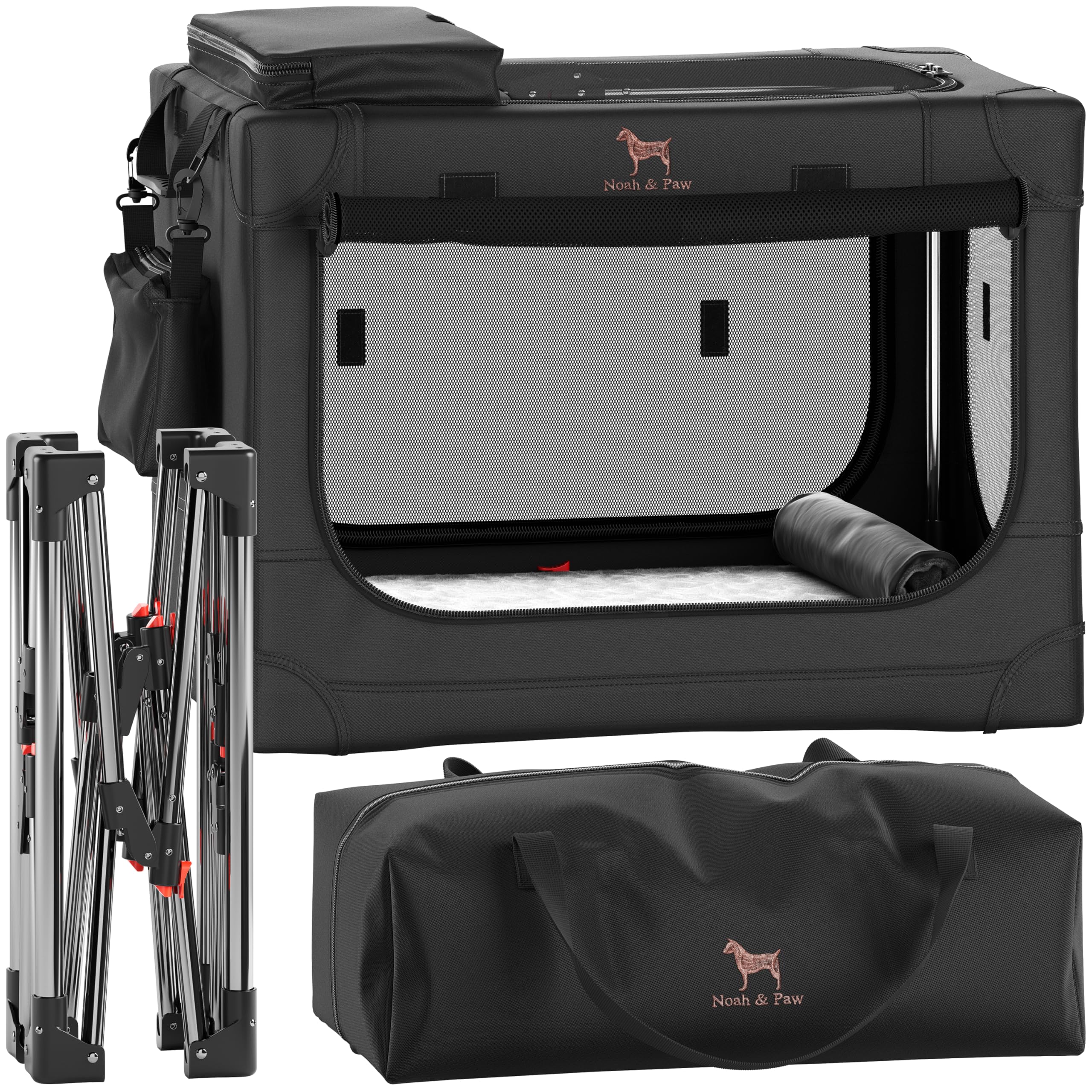 Jaula plegable Noah & Paw para perros, ideal para viajar con comodidad