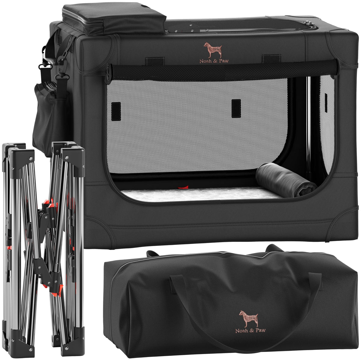 Jaula plegable Noah & Paw para perros, ideal para viajar con comodidad