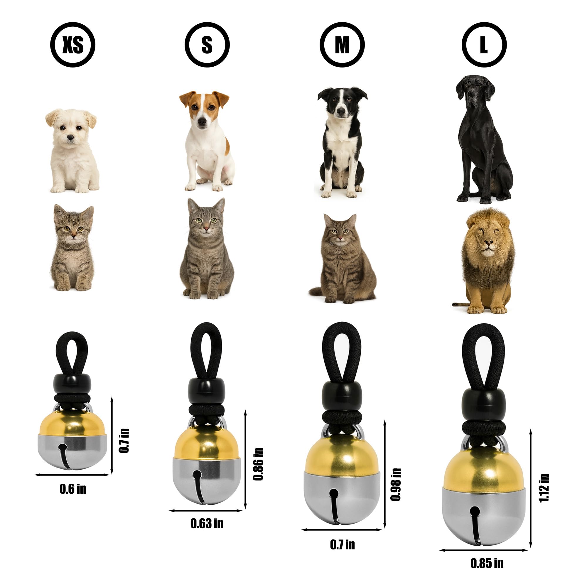 Noble Bells campana de collar, paquete incluye accesorios.