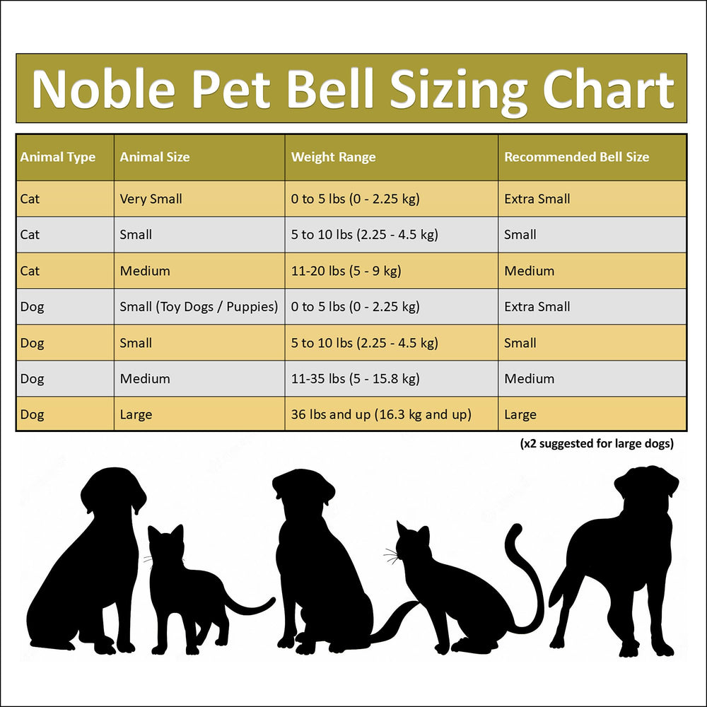 Noble Bells campana de collar tamaño mediano para perros y gatos.