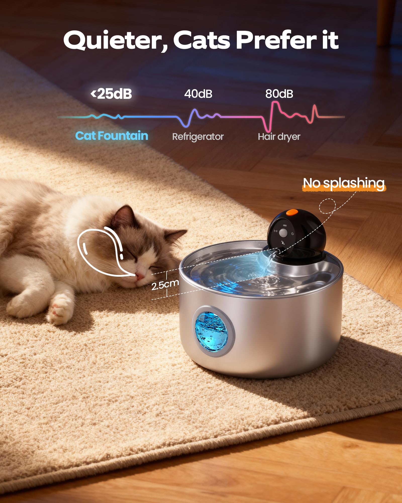 NOBXBON sensor esferico atrae la curiosidad del gato