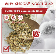 Nocciola: catnip orgánico puro en juguete para gatos, juego natural.