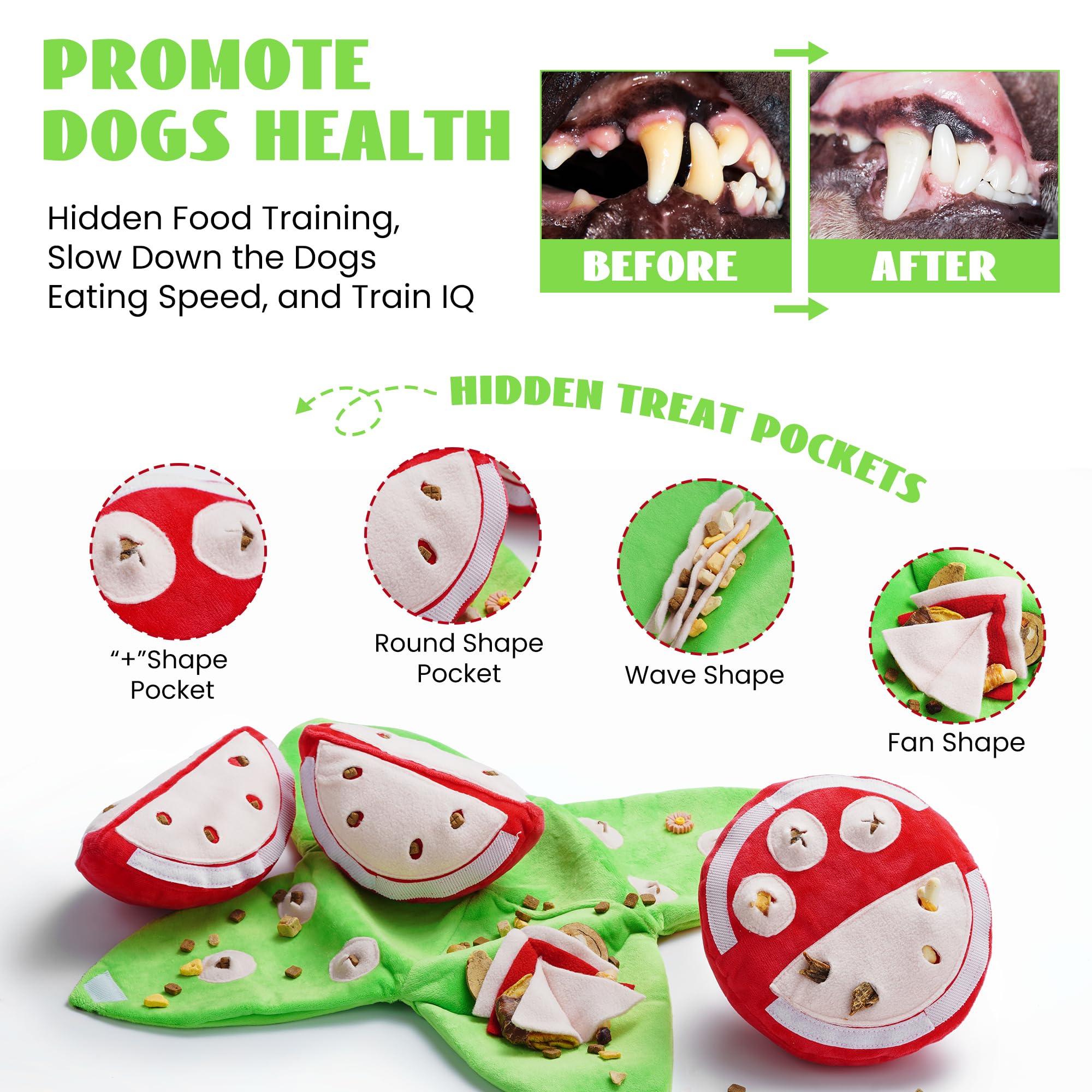 Nocciola Juguete interactivo sandía verde, perfecto para juego y curiosidad diaria.