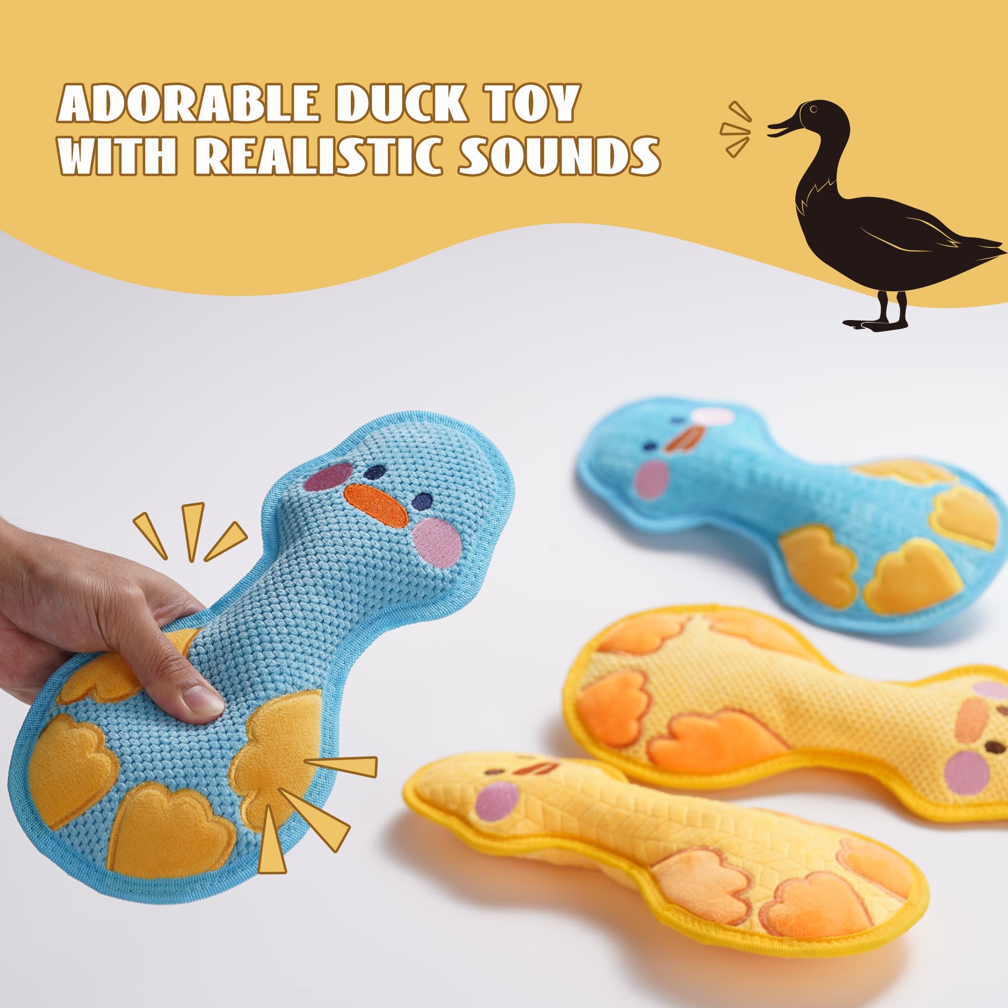 Juguete Nocciola pato sonoro de tono bajo para juego amable y sin molestar