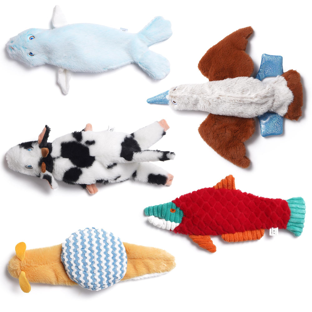 Nocciola, juguete crujiente para perros, ideal para juego interactivo y exploración sensorial.