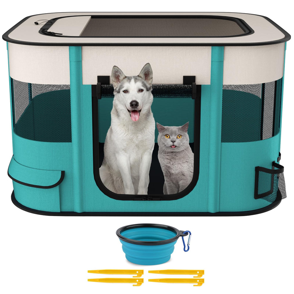 NOCOEX jaula plegable para perros y gatos en exterior, espacioso y seguro