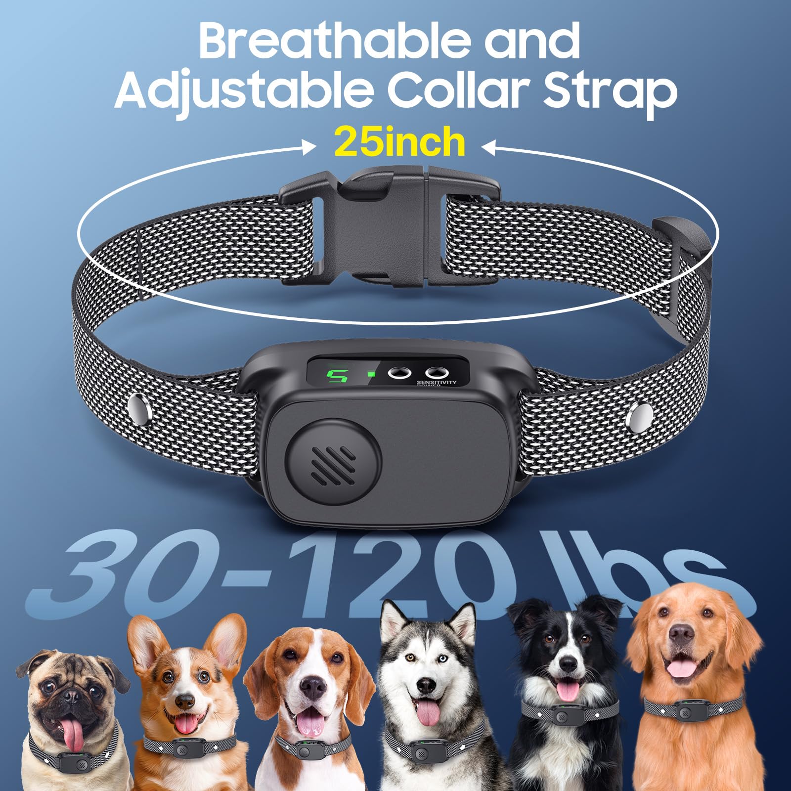 NOIDECE collar IP67 resistente al agua para uso diario en lluvia y agua.