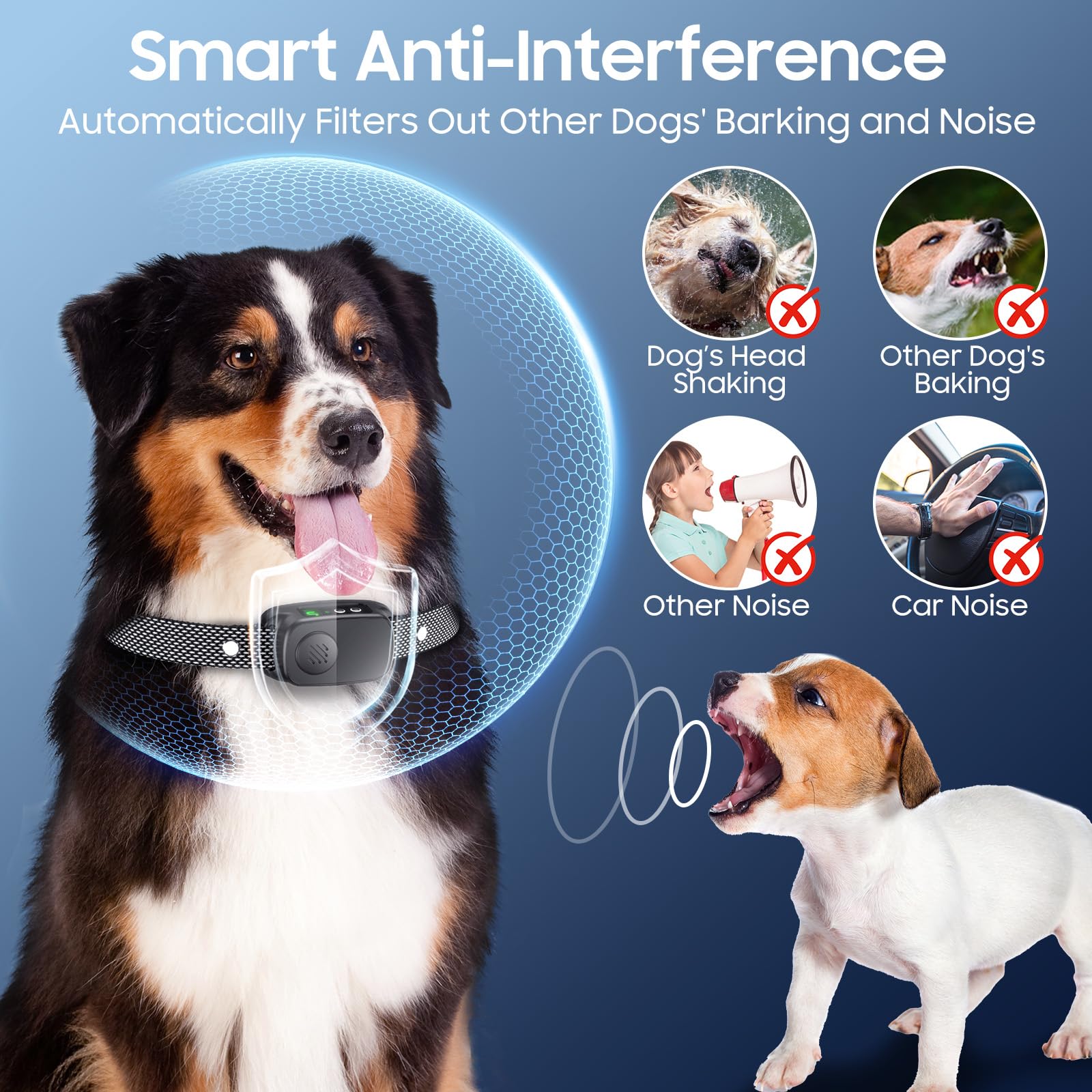 NOIDECE collar con modo de protección y pausa para entrenamiento responsable.
