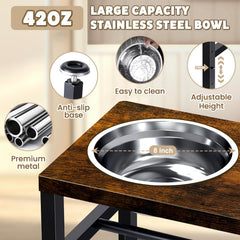 NomNest three-height adjustment adapts to growing dogs for tailored feeding height.