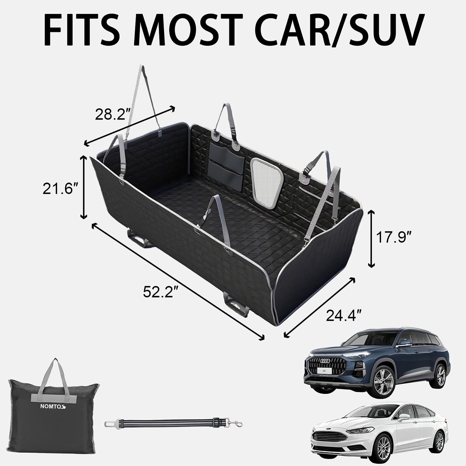 NOMTOS extensor trasero para SUV y camiones protege el espacio de la espalda.