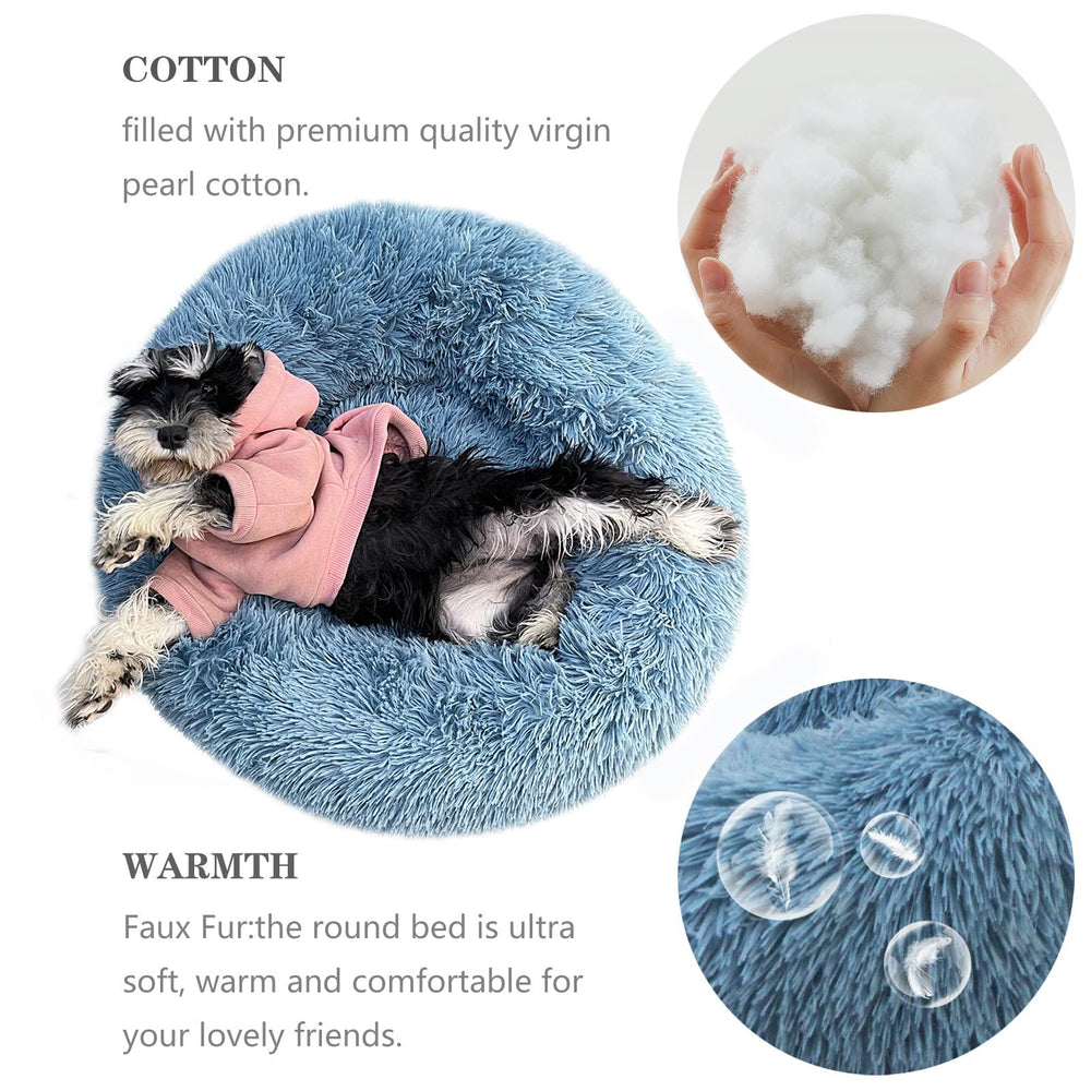 Nononfish cama donut con aro elevado, soporte suave para cabeza y cuello.