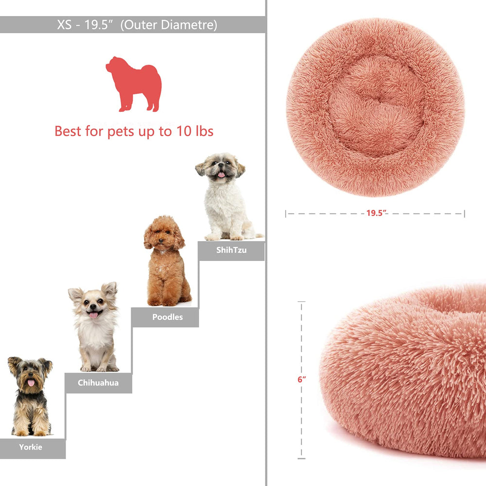 Cama donut rosa Nononfish, borde elevado para comodidad y relajación.