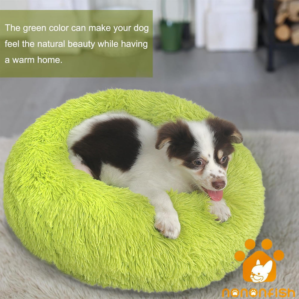 Nononfish cama-donut diseño peluche, confort envolvente para mascotas.