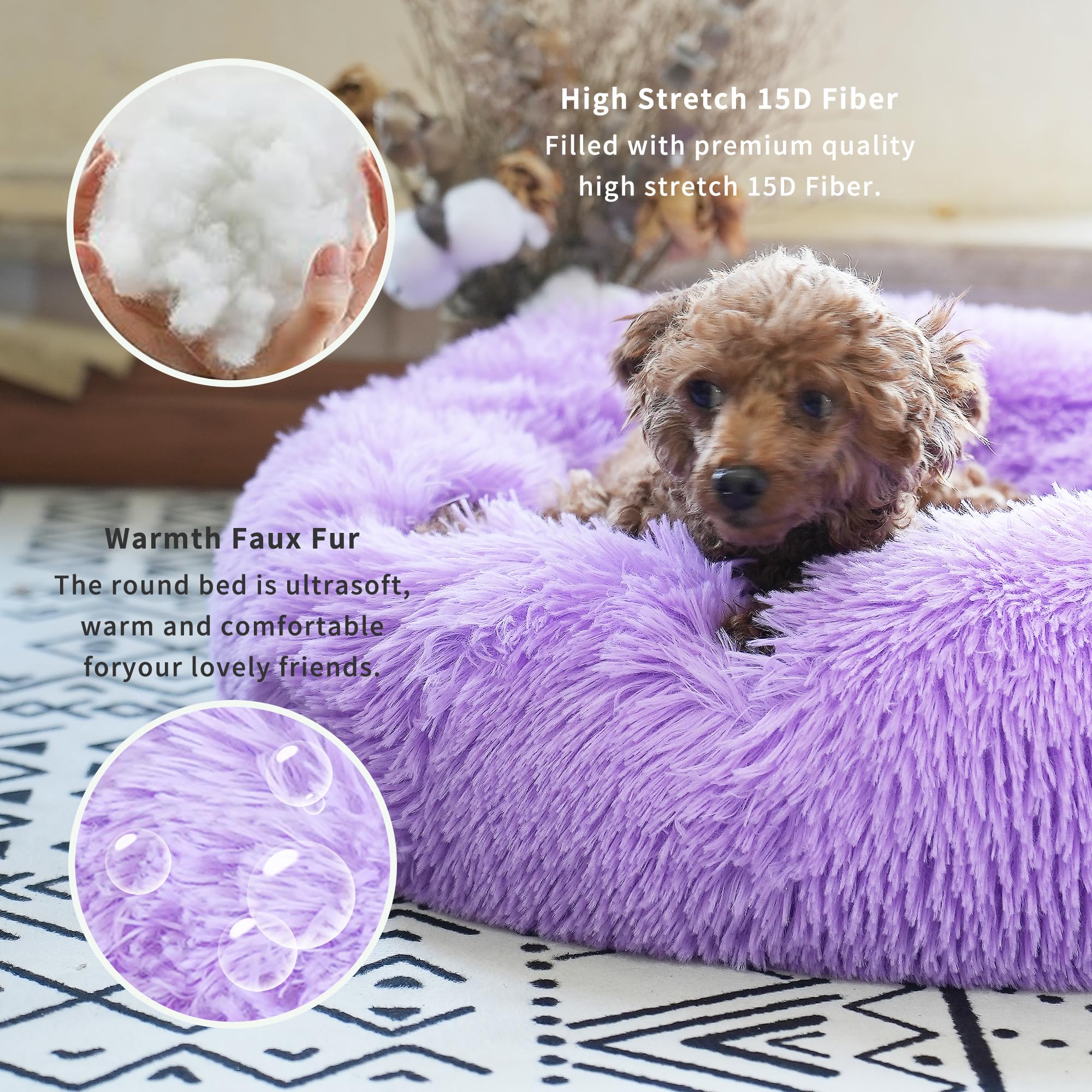Nononfish cama donut es lavable a máquina para cuidado sencillo.