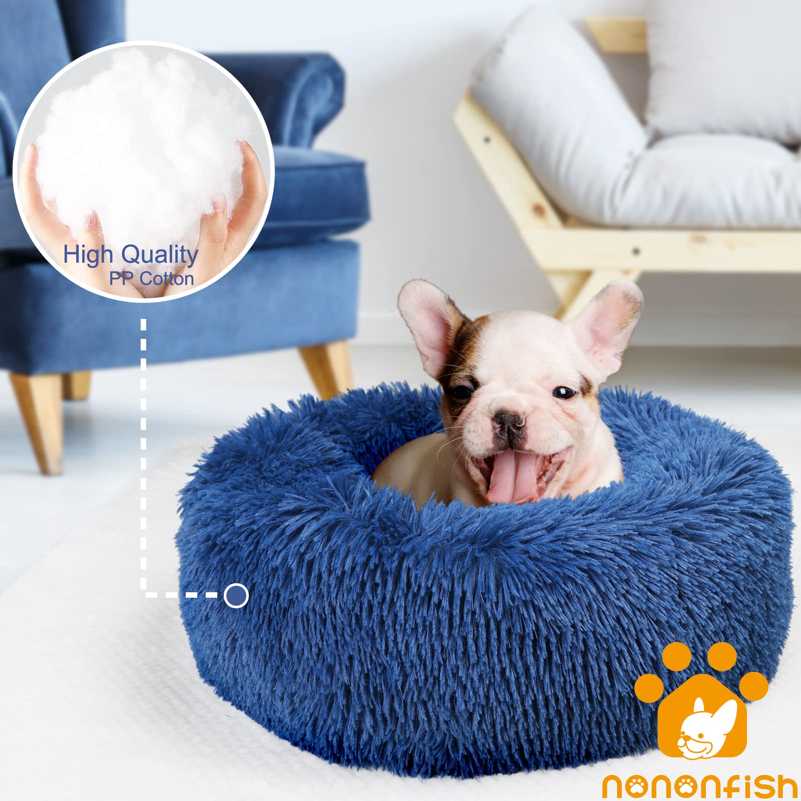 Nononfish cama donut con base antideslizante para mantenerla en su lugar