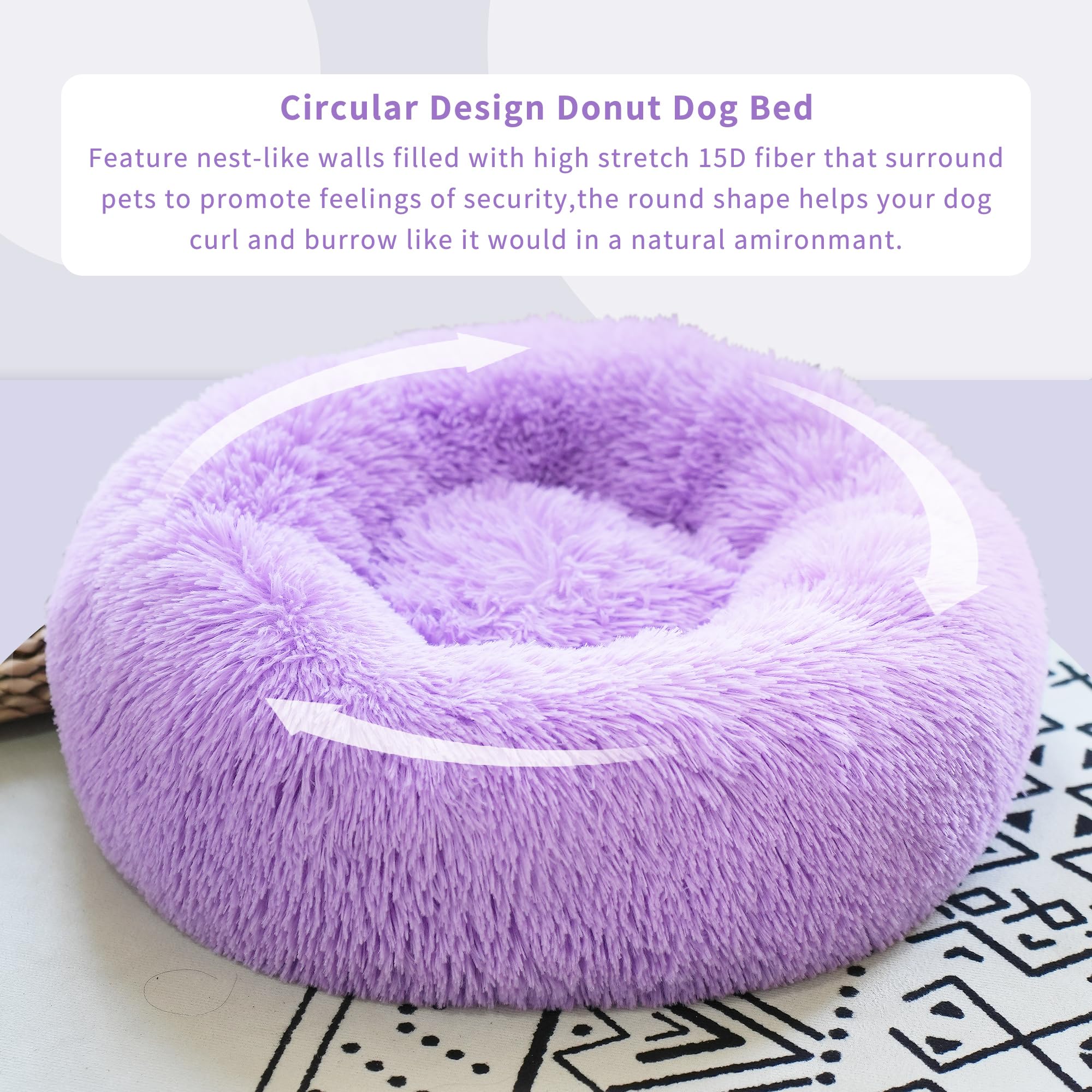 Nononfish cama donut tamaño ideal para cachorros y razas enanas.