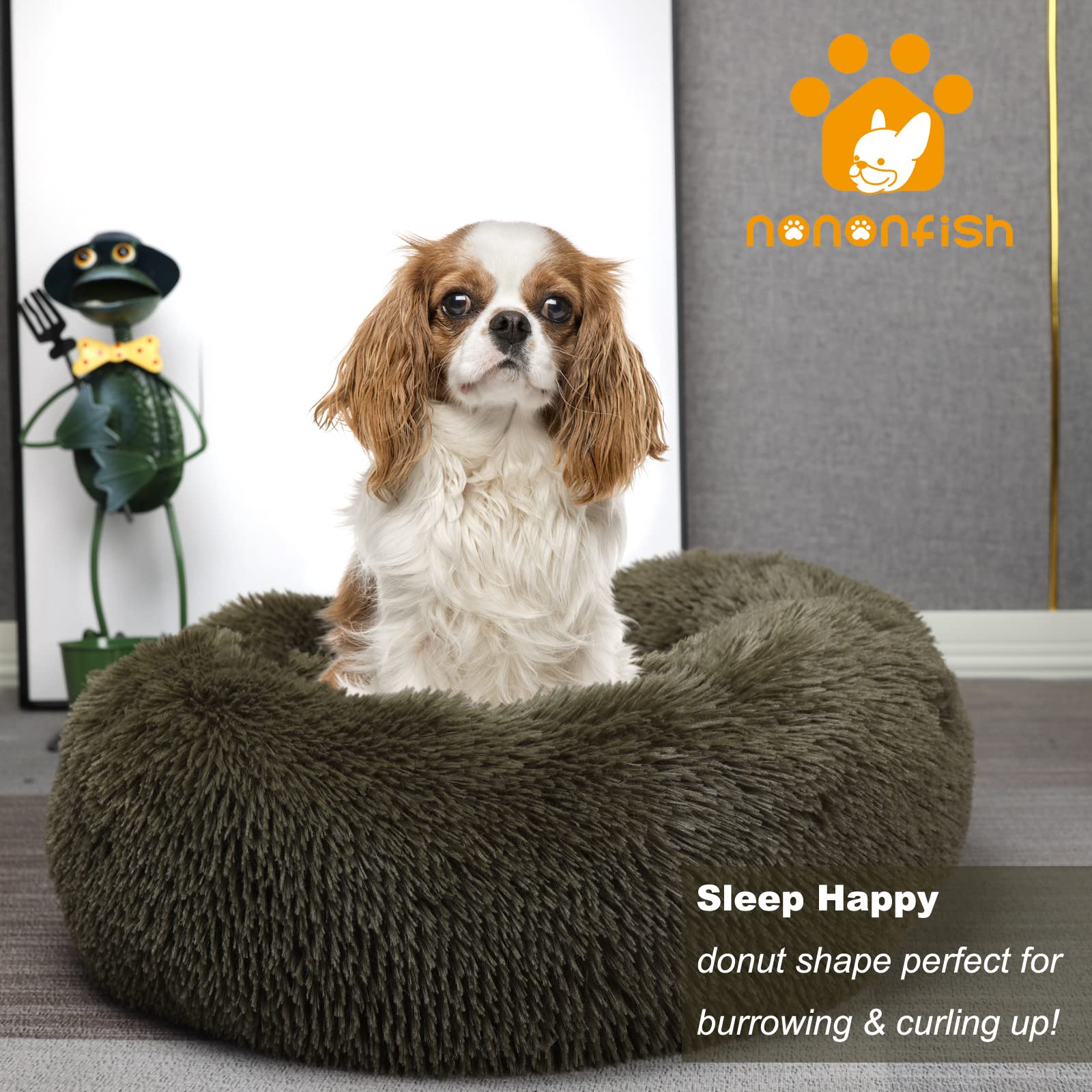 Textura felpa suave de la cama donut de Nononfish para descanso cómodo