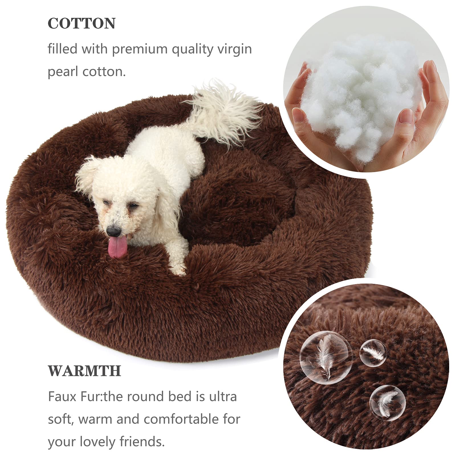 Cama nononfish para perro con borde alzado, ofrece soporte del cuello