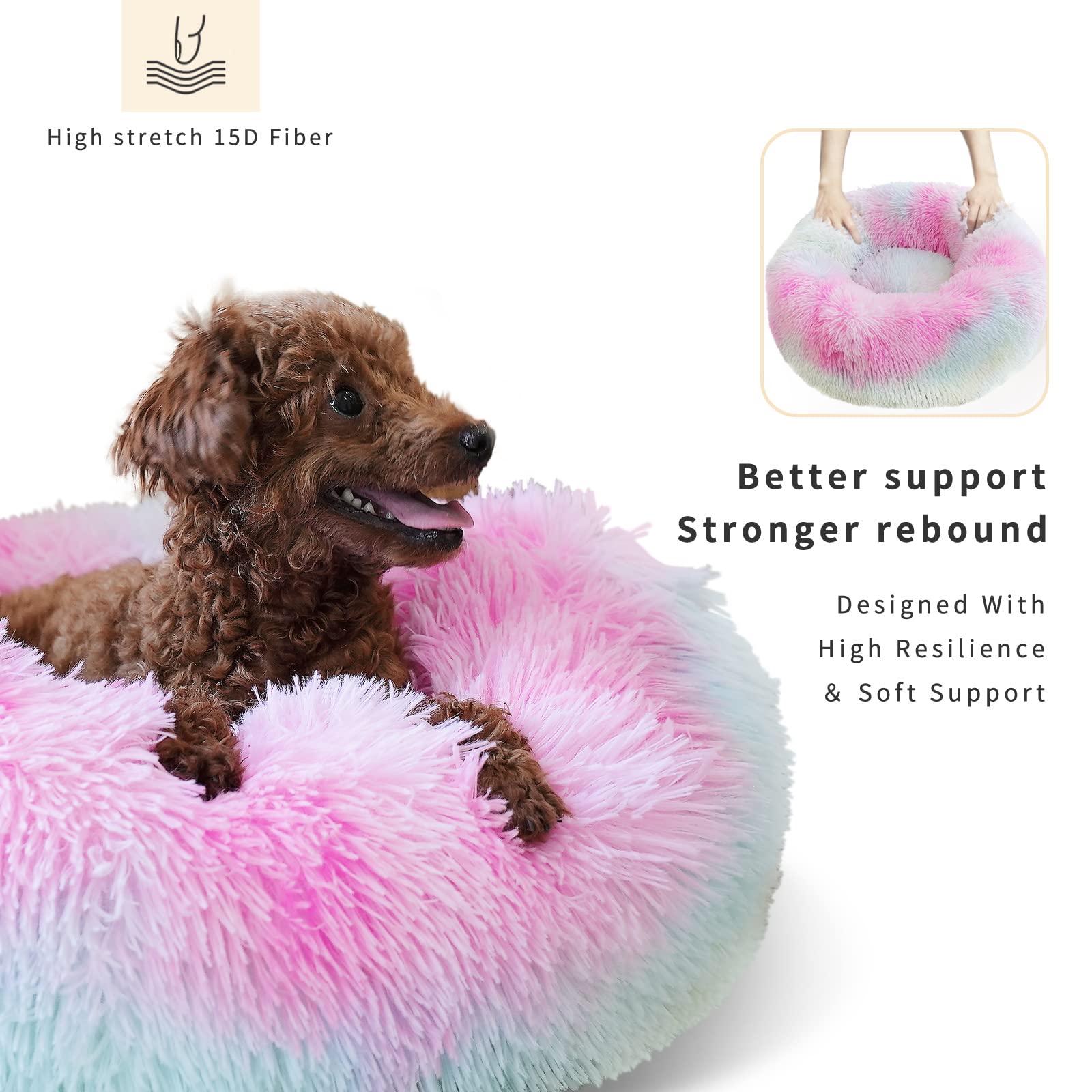 nononfish cama para perro con textura de felpa suave para tranquilidad