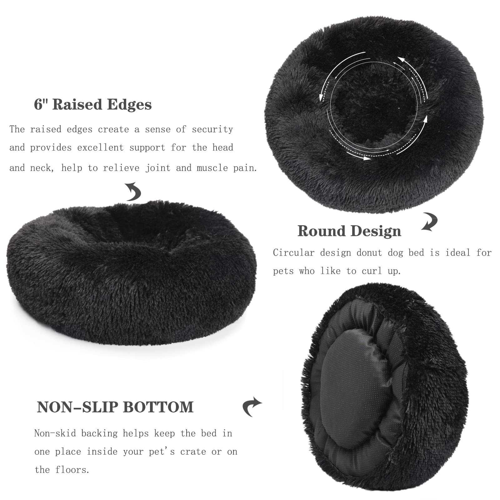 Nononfish Cama Donut antideslizante, se mantiene en su lugar durante el descanso.