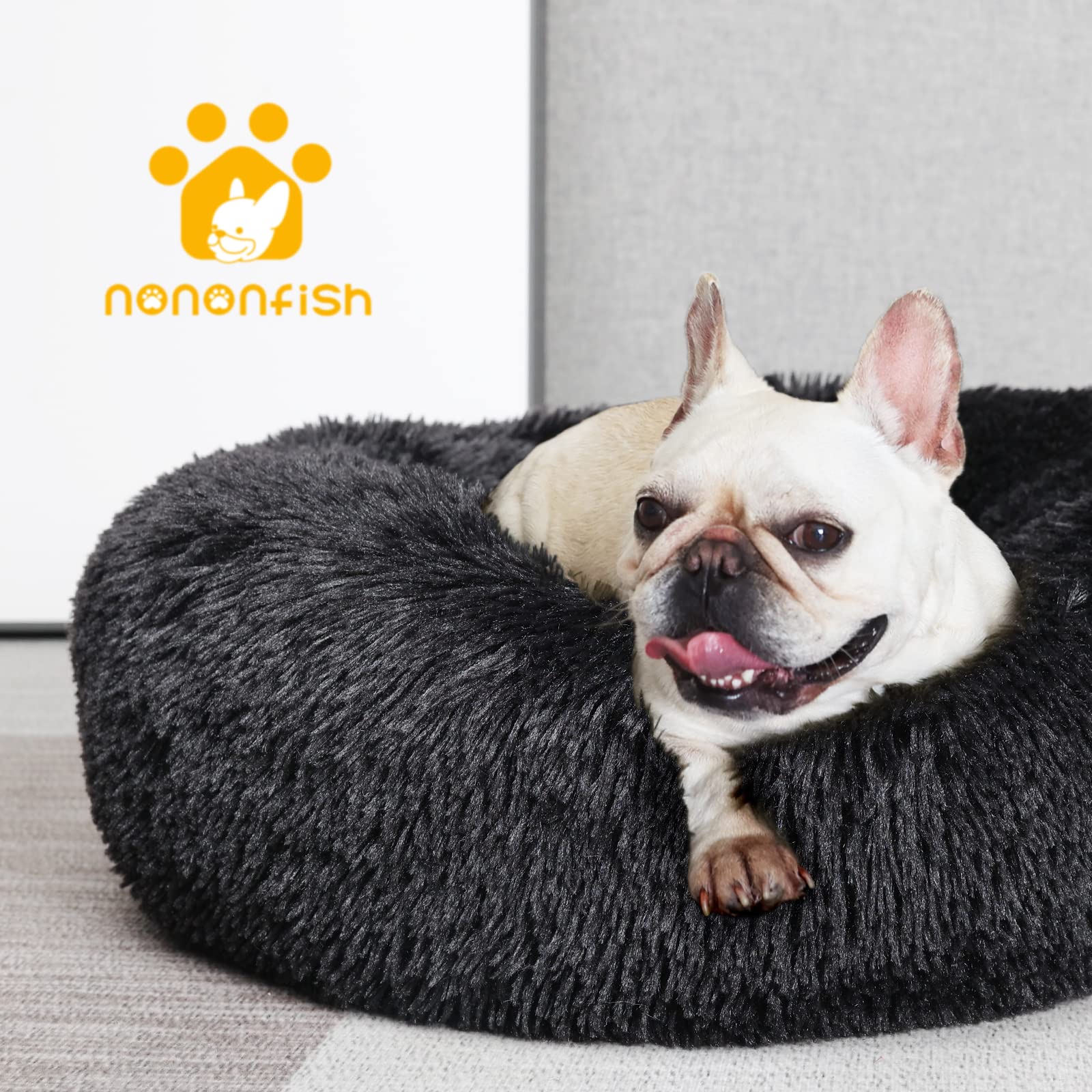 Nononfish Cama Donut lavable a máquina, fácil de limpiar tras juegos.
