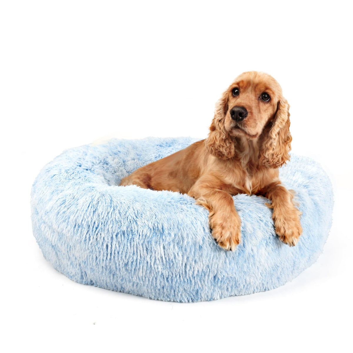 Cama Nononfish para perro en forma de dona de 30 pulgadas, ideal para dormir relajado.