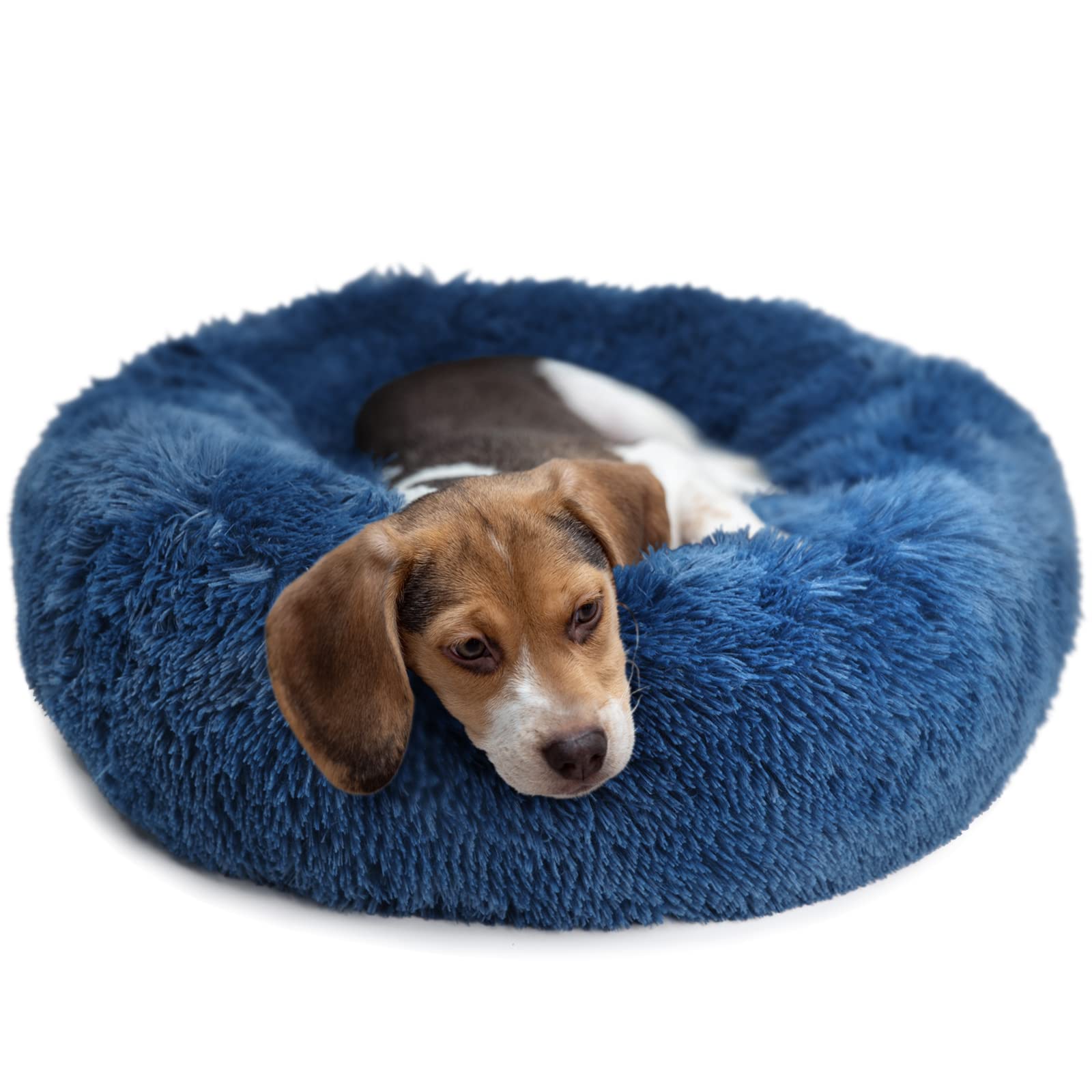 Nononfish cama para perros dona, vista superior, refugio cómodo para descansar.