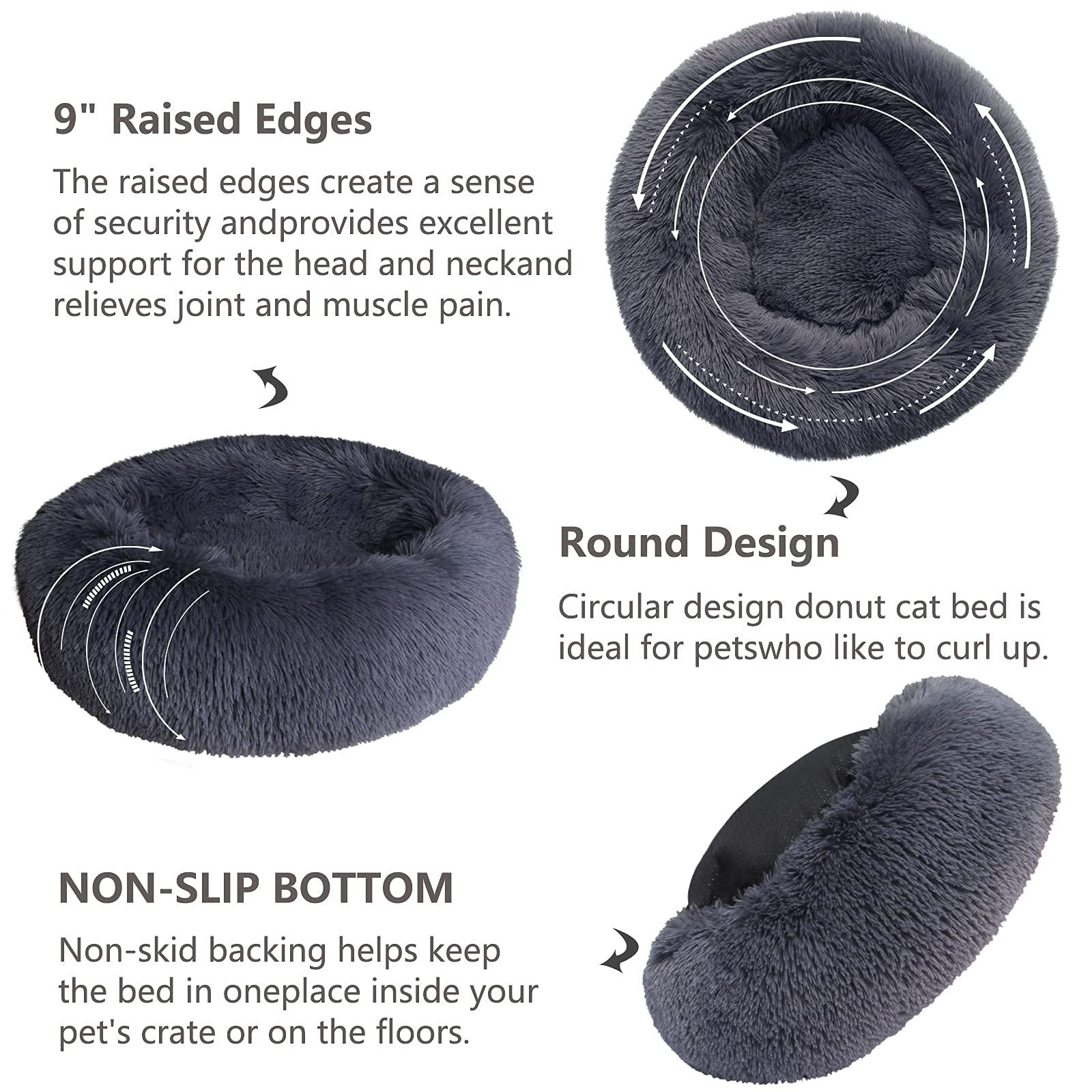 Cama Nononfish funda lavable integrada, limpieza rápida