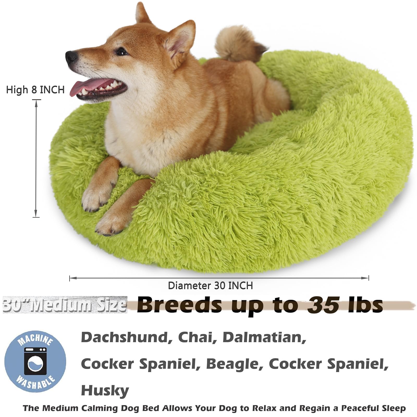 Cama rosquilla lavable a máquina para limpieza fácil y rápida.