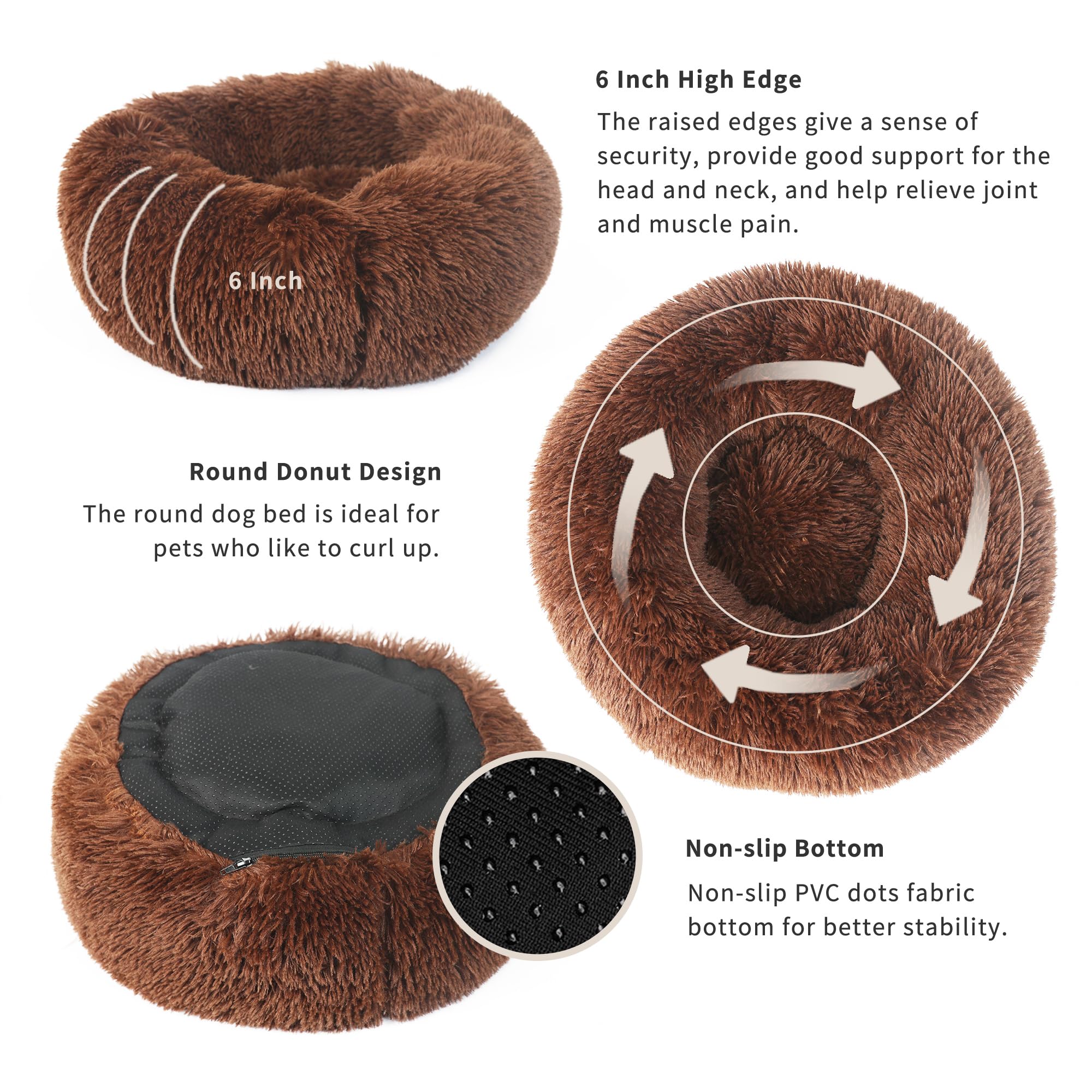 Nononfish cama rosquilla-tamano-pequeno ideal para razas toy y gatitos.