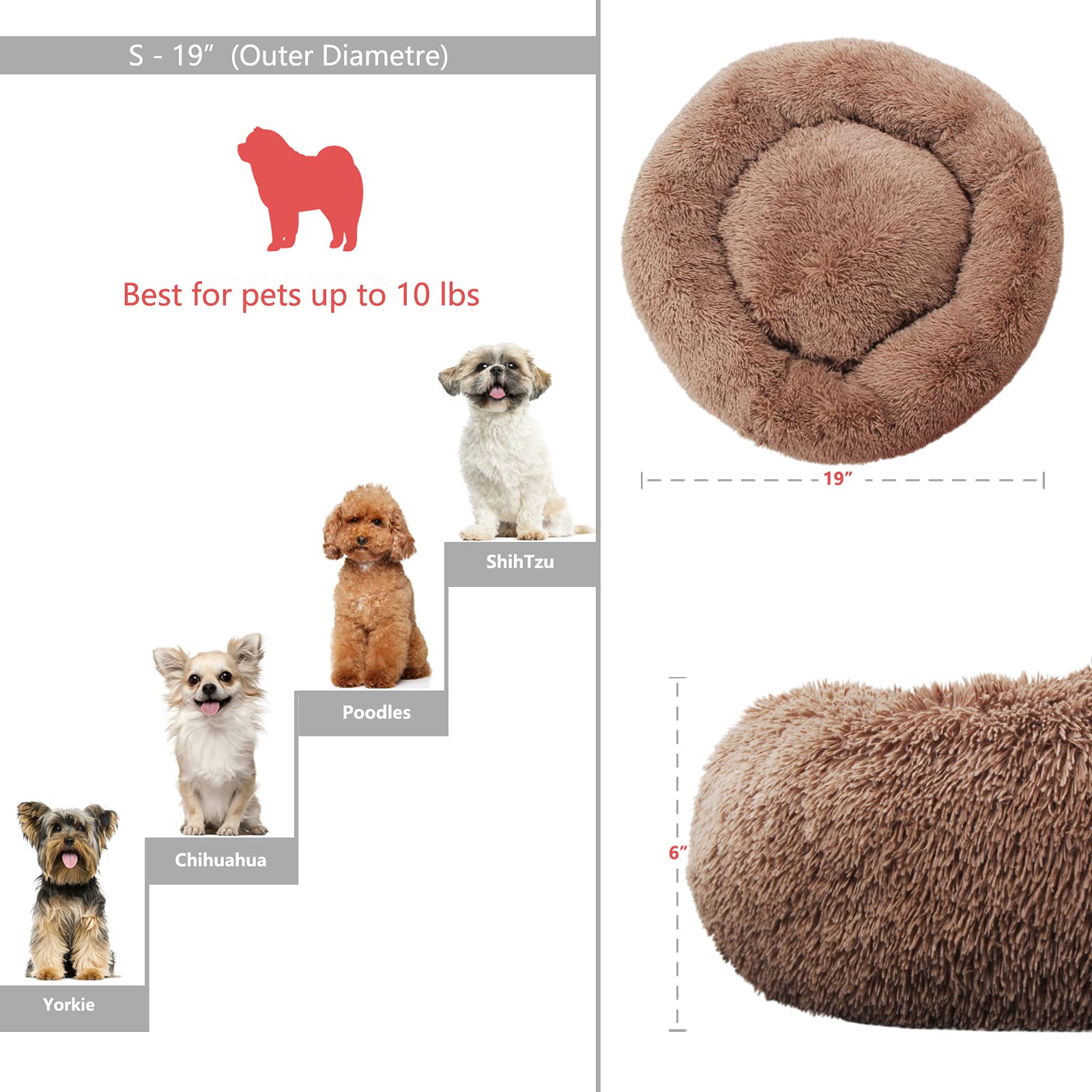 Nononfish cama lavable para mascotas, limpieza fácil y práctica.