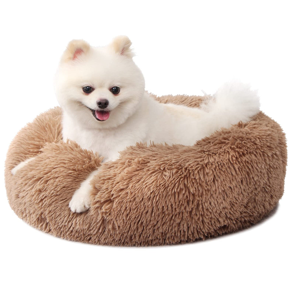 Nononfish cama para perros, forma redonda relajante, soporte cómodo para descanso.