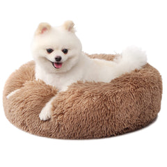 Nononfish cama para perros, forma redonda relajante, soporte cómodo para descanso.