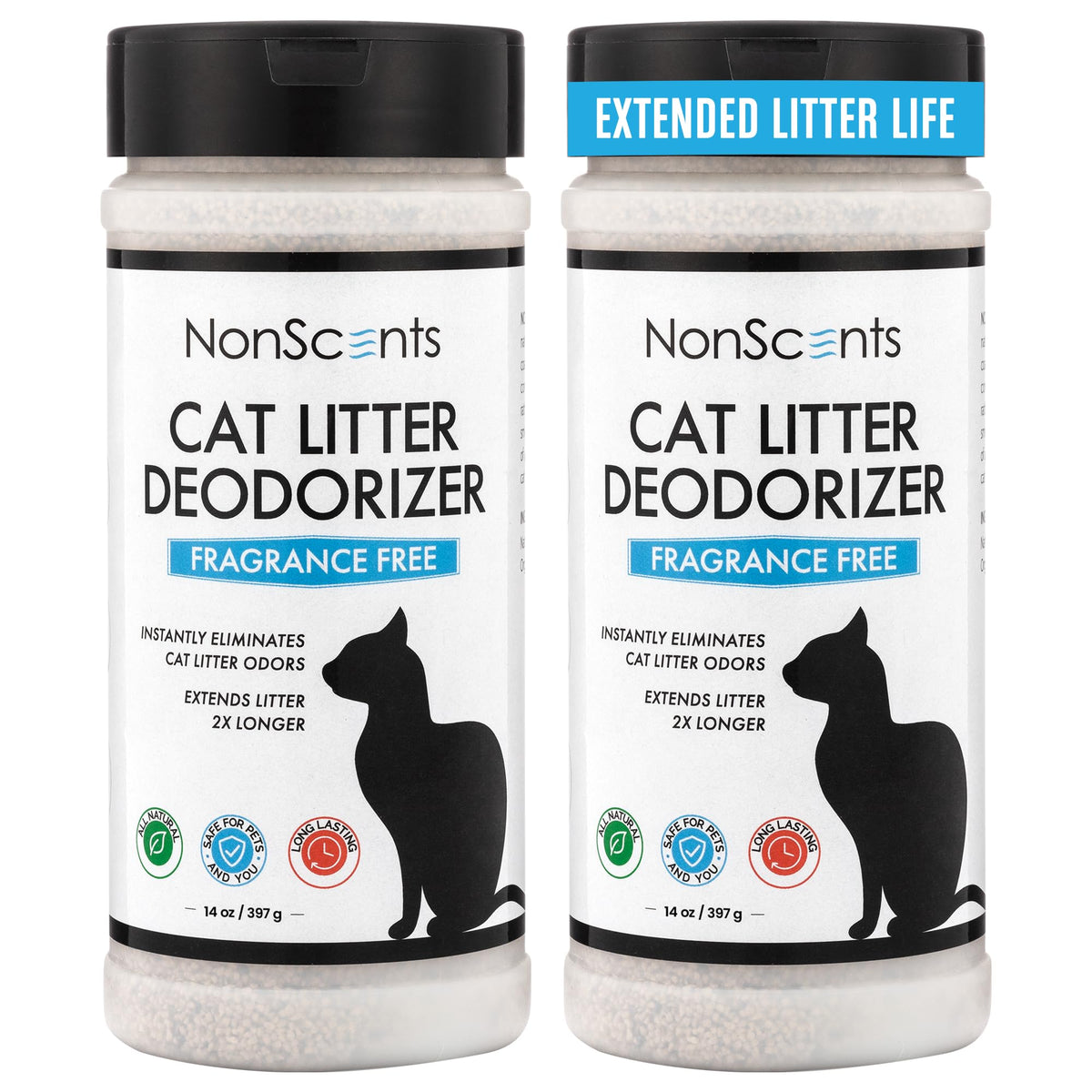 NonScents desodorizante para caja de gatos elimina olores de forma eficaz.